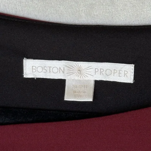 Boston Proper Dress Women 8 Burgundy Red Revenge Holiday Cocktail Cutout Scarlet - Picture 2 of 9